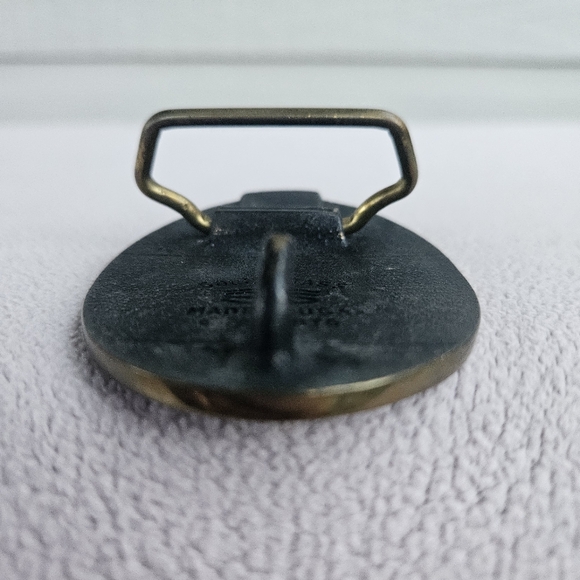 BTS Solid Brass Belt Buckle Archery Deer Hunting Hunter Woods Gold USA Made - Picture 8 of 10